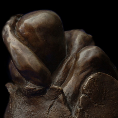 Metamorphosis (2001) - Bronze sculpture by Swiss sculptor Ivo Meier exploring raw human emotion and foundational loops